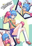  :p @_@ animal_ears artist_request backpack bag blue_hair boxing_gloves bunny_(trickster) bunny_ears bunny_tail hood hoodie kneehighs panties pantyshot red_eyes short_hair skirt socks tail tongue tongue_out trickster underwear upskirt white_panties 