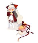  ahoge animal_ears bell bell_collar bow cat_ears collar long_hair orange_eyes original puti_devil ribbon solo white_hair 