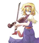  alice_margatroid blonde_hair bow_(instrument) capelet hairband instrument mochiki non-web_source short_hair solo touhou violin white_capelet 