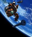  artist_request cable earth hoshino_hachirouta lowres male_focus official_art planet planetes screw solo space spacesuit zero_gravity 