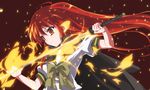  alastor_(shakugan_no_shana) cape fire katana red_hair school_uniform shakugan_no_shana shana sword weapon yomi_(indigoriver) 