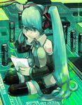  aqua_hair binary capacitor circuit_board haruo_(clownberry) hatsune_miku long_hair number solo thighhighs twintails very_long_hair vocaloid 