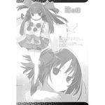 copyright_request expressionless full_body greyscale head_tilt long_hair looking_at_viewer monochrome multiple_girls pleated_skirt pom_pom_(clothes) sanada_taketo shoes short_hair skirt standing upper_body very_long_hair yasu 