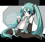  aqua_hair hatsune_miku kosori_(dennoukitan) long_hair solo thighhighs twintails undressing very_long_hair vocaloid 