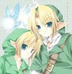  artist_request blonde_hair blue_eyes fairy link male_focus navi pointy_ears the_legend_of_zelda the_legend_of_zelda:_ocarina_of_time time_paradox young_link younger 