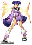  artist_request leg_warmers monato_esprit purple_hair short_hair sleeves_past_wrists solo toes transparent_background watermark wings 