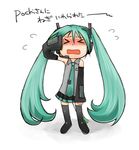  &gt;_&lt; aqua_hair chibi closed_eyes h_(158cm) hatsune_miku long_hair solo thighhighs twintails very_long_hair vocaloid 