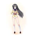  black_hair blue_eyes clannad floating_hair long_hair long_sleeves looking_at_viewer own_hands_together panties sakagami_tomoyo shima-shuu simple_background sleeve_cuffs solo standing underwear white_background white_panties 
