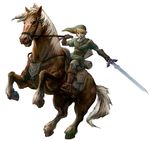  artist_request epona holding holding_sword holding_weapon horse left-handed link male_focus master_sword pointy_ears reins shield solo sword the_legend_of_zelda the_legend_of_zelda:_twilight_princess weapon 