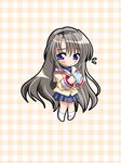  chibi clannad hikarizaka_private_high_school_uniform non-web_source panties sakagami_tomoyo school_uniform solo striped striped_panties underwear watsuki_ayamo 