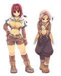  1girl blush boots breasts color_guide contrapposto fingerless_gloves full_body gloves hand_on_hip highres hunter_(ragnarok_online) large_breasts looking_at_viewer ragnarok_online shorts simple_background standing white_background xration 