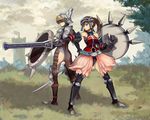  armor ass fantasy_earth_zero helmet multiple_girls ryman shield sword weapon 