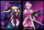  artist_request bardiche blonde_hair blue_eyes fate_testarossa levantine lyrical_nanoha mahou_shoujo_lyrical_nanoha mahou_shoujo_lyrical_nanoha_a's multiple_girls pink_hair ponytail red_eyes signum sword thighhighs twintails weapon 