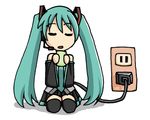  animated animated_gif aqua_hair electric_plug electric_socket hatsune_miku long_hair solo sugiyama_shinnosuke tea thighhighs twintails vocaloid 