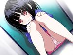  :3 against_wall bangs black_hair blunt_bangs blush cameltoe child dutch_angle heart heart_panties heart_print knees_to_chest legs original panties pantyshot pantyshot_(sitting) print_panties red_eyes royalwatts shadow sitting skirt smile solo underwear upskirt white_panties 