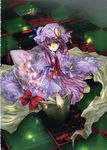  artist_request book hair_ribbon highres long_hair patchouli_knowledge purple_eyes purple_hair ribbon solo touhou 
