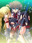  1girl bardiche blonde_hair boots erio_mondial fate_testarossa long_hair lyrical_nanoha mahou_shoujo_lyrical_nanoha_strikers strada thighhighs torn_clothes utanone_shion 