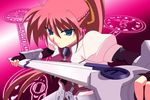  artist_request foreshortening levantine lyrical_nanoha mahou_shoujo_lyrical_nanoha mahou_shoujo_lyrical_nanoha_a's pink_hair ponytail signum solo sword weapon 
