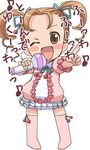  artist_request baby brown_eyes brown_hair child dress hinamori_ami lowres music one_eye_closed shugo_chara! singing solo twintails 