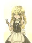  blonde_hair braid circlek digital_media_player hair_ribbon ipod kirisame_marisa ribbon solo touhou 