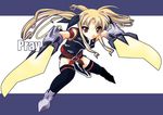  artist_request blonde_hair fate_testarossa foreshortening long_hair lyrical_nanoha mahou_shoujo_lyrical_nanoha_strikers red_eyes solo thighhighs twintails zettai_ryouiki 