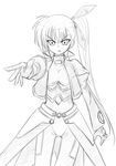  artist_request greyscale long_hair lyrical_nanoha mahou_shoujo_lyrical_nanoha_strikers monochrome ponytail side_ponytail sketch solo vivio 