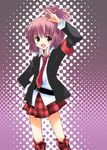  akane_souichi hinamori_amu leg_warmers pink_hair school_uniform shugo_chara! solo 