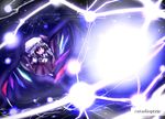  blonde_hair danmaku flandre_scarlet hat kouba red_eyes ribbon short_hair solo touhou wings 