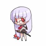  chibi glasses lowres original red_eyes school_uniform solo unaji 