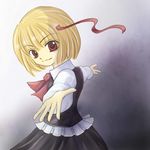  ancolo blonde_hair ex-rumia outstretched_arms red_eyes rumia short_hair solo spread_arms touhou 