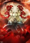  2girls bad_deviantart_id bad_id breast_press breasts closed_eyes copyright_request intertwined_tails large_breasts long_hair long_tail mermaid monster_girl multiple_girls nude red red_hair siblings surreal symmetrical_docking symmetry tail twins 