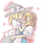  alice_margatroid arnest blonde_hair blush chin_grab hat kirisame_marisa multiple_girls touhou witch witch_hat yuri 