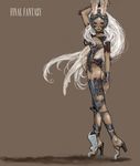  armor ass bad_id bad_pixiv_id breasts copyright_name final_fantasy final_fantasy_xii fran helmet high_heels long_hair pon red_eyes revealing_clothes shoes small_breasts solo viera white_hair 
