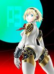  aegis_(persona) android ass blonde_hair blue_eyes persona persona_3 short_hair shoumaru_(gadget_box) solo 
