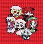  ahoge angeltype animal_ears chibi dog_ears dog_tail flandre_scarlet hong_meiling inu_sakuya izayoi_sakuya koakuma multiple_girls patchouli_knowledge remilia_scarlet tail touhou wings 