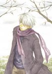  artist_request cigarette ginko hair_over_one_eye male_focus mushishi smoking solo 