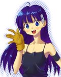  ahoge blue_eyes fang gloves kink kiyal long_hair purple_hair solo tengen_toppa_gurren_lagann 