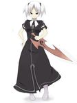  nora_higuma original solo sword weapon white_hair 