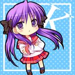  chibi hiiragi_kagami lowres lucky_star purple_hair ryouou_school_uniform sakura_hanpen school_uniform serafuku solo 