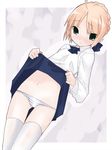  aka_ume artoria_pendragon_(all) blouse blush fate/stay_night fate_(series) lowleg lowleg_panties midriff panties saber skirt skirt_lift solo thighhighs underwear 