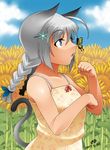  animal_ears cat_ears flower mitsuba_minoru original solo sunflower tail 