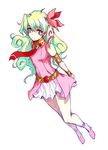  1girl armlet bracelet cloud_hair dress flower hair_flower hair_ornament jewelry kara_(color) long_hair multicolored_hair nia_teppelin pink_skirt skirt sleeveless solo tengen_toppa_gurren_lagann 