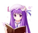  book crescent hat long_hair maroppe patchouli_knowledge purple_eyes purple_hair solo touhou 