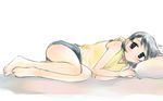  barefoot copyright_request ikeda_jun_(mizutamari) lying on_side pillow solo source_request 