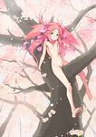 29_(artist) barefoot cherry_blossoms feet flat_chest in_tree legs nude original sitting sitting_in_tree solo tree 