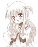  arisa_bannings bangs brown lowres lyrical_nanoha mahou_shoujo_lyrical_nanoha monochrome solo 