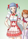  blush misnon_the_great miyu_greer multiple_girls my-hime thighhighs tokiha_mai waitress 