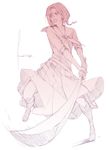  face gradient kyo_(kuroichigo) maria-sama_ga_miteru mizuno_youko monochrome pink sketch sleeves_rolled_up solo sword weapon 