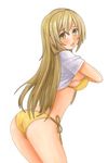  ass bikini ikara long_hair minami-ke minami_haruka shirt_lift side-tie_bikini solo swimsuit undressing yellow_eyes 