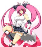  aoguu beatmania beatmania_iidx boots elbow_gloves gloves long_hair mizushiro_celica pink_eyes pink_hair solo twintails 